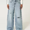 Low-Rise Ripped Medium Wash Super Baggy Jeans,Low-Rise Ripped Medium Wash Super Baggy Jeans