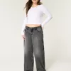Low-Rise Washed Black Super Baggy Jeans,Low-Rise Washed Black Super Baggy Jeans
