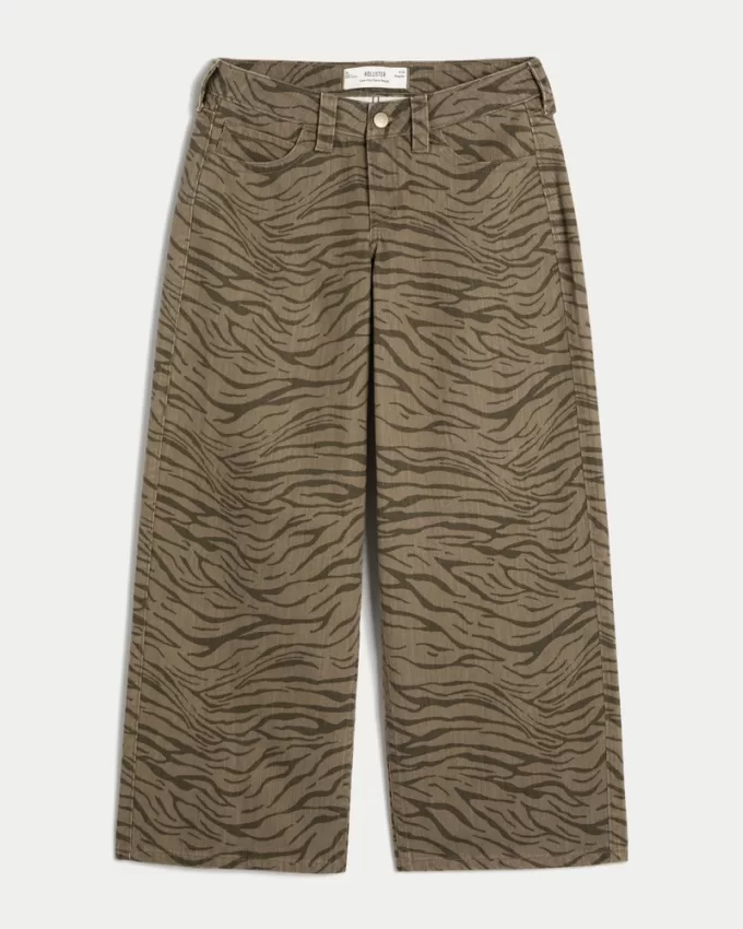 Low-Rise Zebra Pattern Super Baggy Jeans,Low-Rise Zebra Pattern Super Baggy Jeans