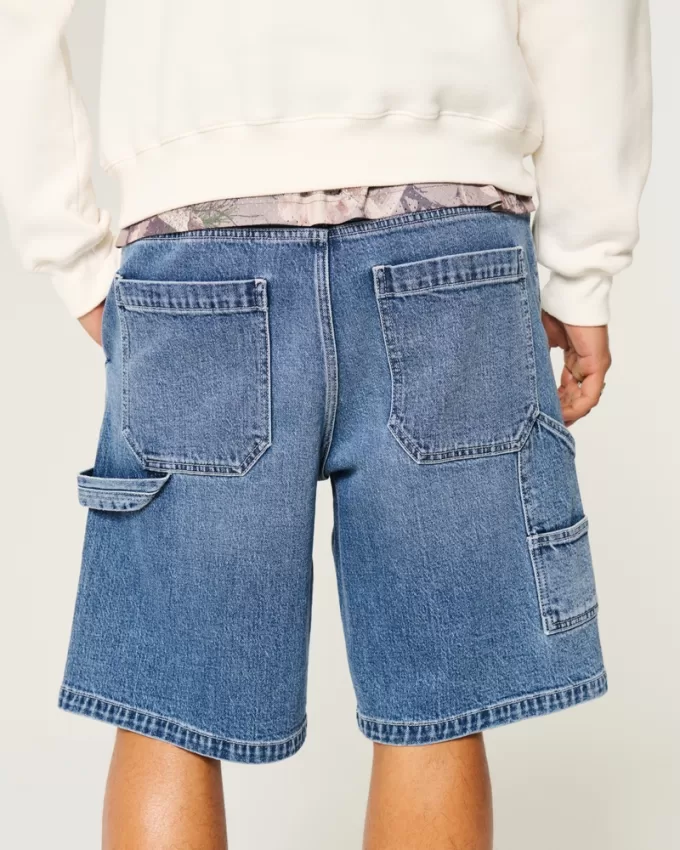 Medium Wash Baggy Painter Jean Shorts,Medium Wash Baggy Painter Jean Shorts Medium Wash Baggy Painter Jean Shorts,Medium Wash Baggy Painter Jean Shorts