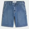 Medium Wash Baggy Painter Jean Shorts,Medium Wash Baggy Painter Jean Shorts Medium Wash Baggy Painter Jean Shorts,Medium Wash Baggy Painter Jean Shorts