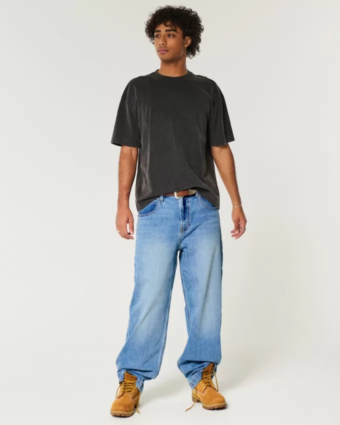 Medium Wash Super Baggy Jeans,Medium Wash Super Baggy Jeans
