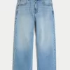 Medium Wash Wolf Graphic Super Baggy Jeans,Medium Wash Wolf Graphic Super Baggy Jeans