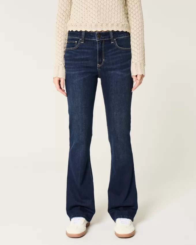 Mid-Rise Dark Wash Boot Jeans,Mid-Rise Dark Wash Boot Jeans
