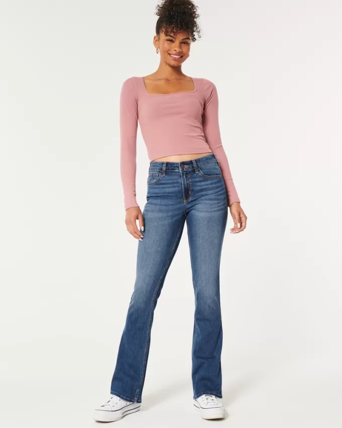 Mid-Rise Medium Wash Boot Jeans,Mid-Rise Medium Wash Boot Jeans Mid-Rise Medium Wash Boot Jeans,Mid-Rise Medium Wash Boot Jeans