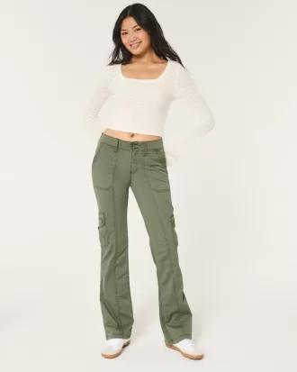 Mid-Rise Relaxed Cargo Boot Pants,Mid-Rise Relaxed Cargo Boot Pants
