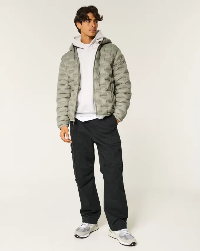 Mid-Weight Hooded Puffer Jacket,Mid-Weight Hooded Puffer Jacket Mid-Weight Hooded Puffer Jacket,Mid-Weight Hooded Puffer Jacket