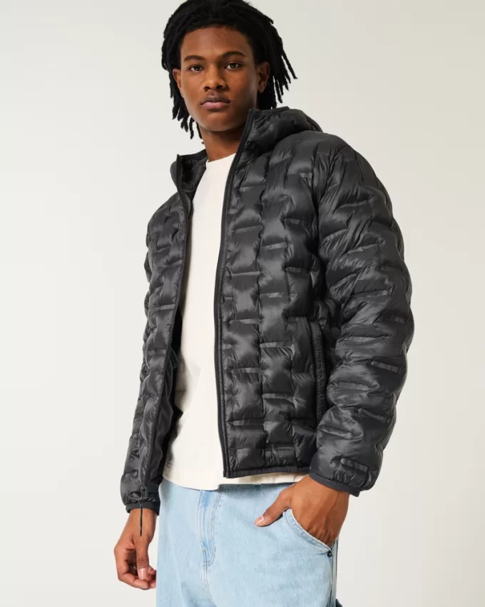 Mid-Weight Hooded Puffer Jacket,Mid-Weight Hooded Puffer Jacket Mid-Weight Hooded Puffer Jacket,Mid-Weight Hooded Puffer Jacket