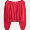Off-the-Shoulder Bubble Hem Sweatshirt,Off-the-Shoulder Bubble Hem Sweatshirt Off-the-Shoulder Bubble Hem Sweatshirt,Off-the-Shoulder Bubble Hem Sweatshirt