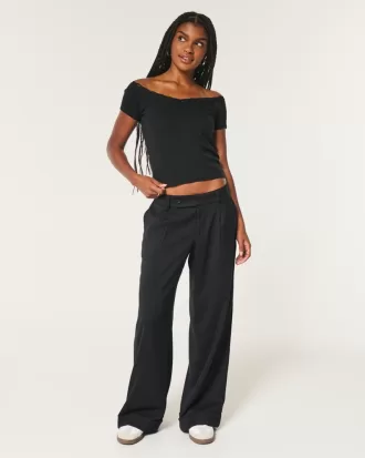 Off-the-Shoulder Lace Trim Top,Off-the-Shoulder Lace Trim Top