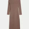 Off-the-Shoulder Midi Sweater Dress,Off-the-Shoulder Midi Sweater Dress Off-the-Shoulder Midi Sweater Dress,Off-the-Shoulder Midi Sweater Dress