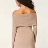 Off-the-Shoulder Skater Sweater Dress,Off-the-Shoulder Skater Sweater Dress Off-the-Shoulder Skater Sweater Dress,Off-the-Shoulder Skater Sweater Dress