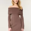 Off-the-Shoulder Skater Sweater Dress,Off-the-Shoulder Skater Sweater Dress Off-the-Shoulder Skater Sweater Dress,Off-the-Shoulder Skater Sweater Dress