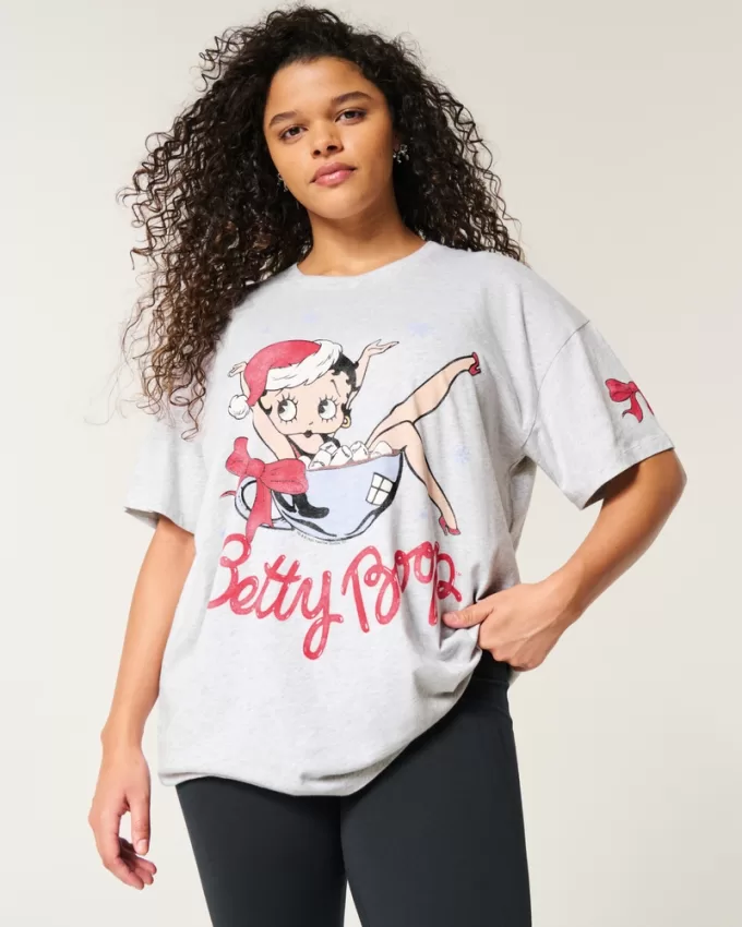 Oversized Betty Boop Graphic Tee,Oversized Betty Boop Graphic Tee Oversized Betty Boop Graphic Tee,Oversized Betty Boop Graphic Tee