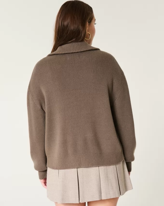 Oversized Half-Zip Sweater,Oversized Half-Zip Sweater Oversized Half-Zip Sweater,Oversized Half-Zip Sweater