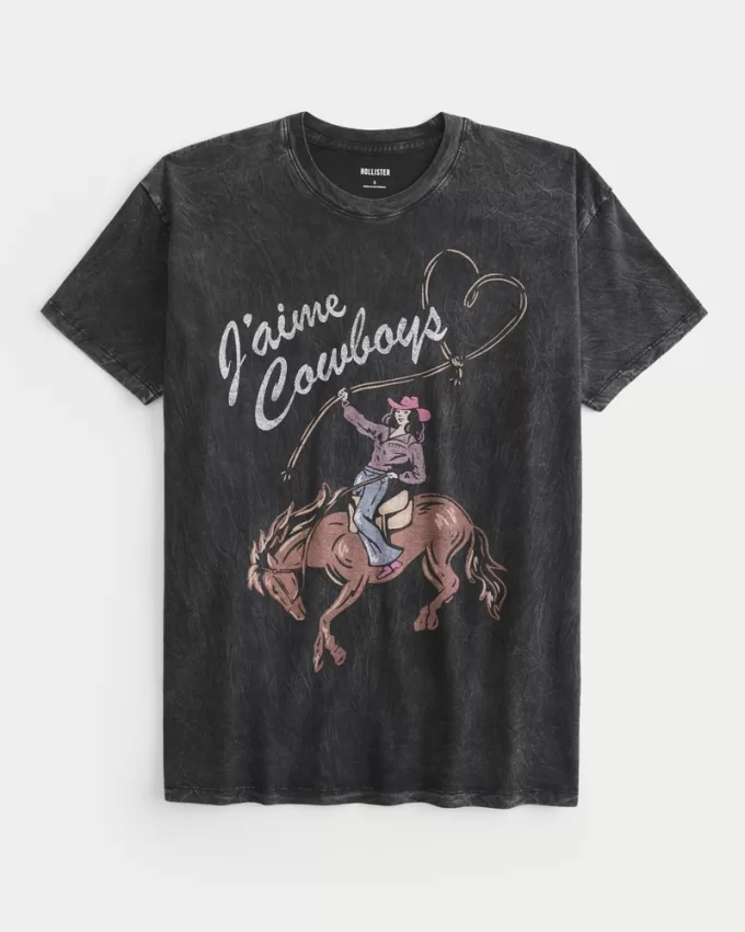 Oversized J’aime Cowboys Graphic Tee,Oversized J’aime Cowboys Graphic Tee