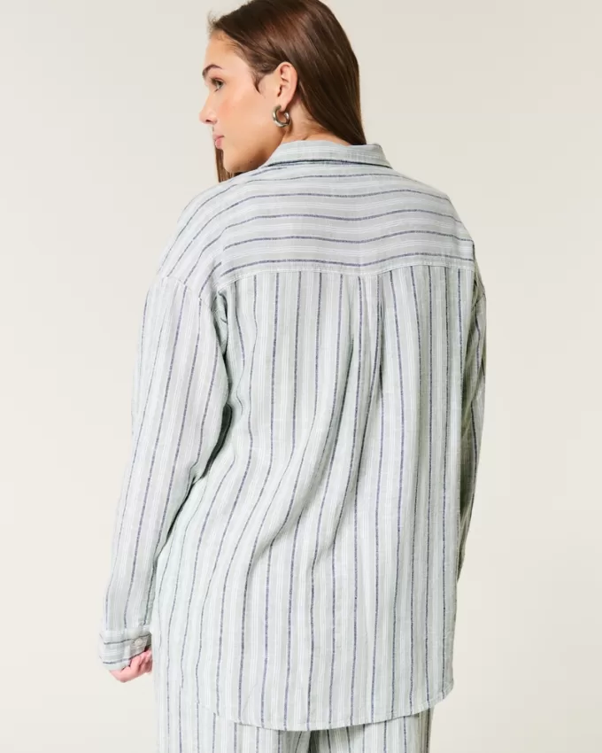 Oversized Linen-Blend Shirt,Oversized Linen-Blend Shirt Oversized Linen-Blend Shirt,Oversized Linen-Blend Shirt