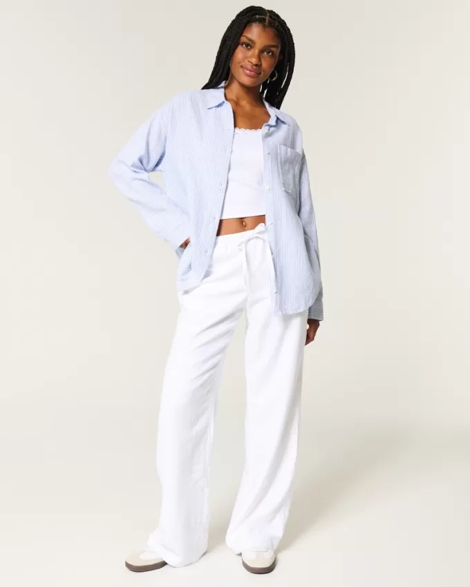 Oversized Linen-Blend Shirt,Oversized Linen-Blend Shirt Oversized Linen-Blend Shirt,Oversized Linen-Blend Shirt