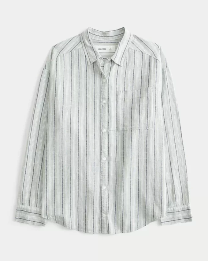 Oversized Linen-Blend Shirt,Oversized Linen-Blend Shirt Oversized Linen-Blend Shirt,Oversized Linen-Blend Shirt