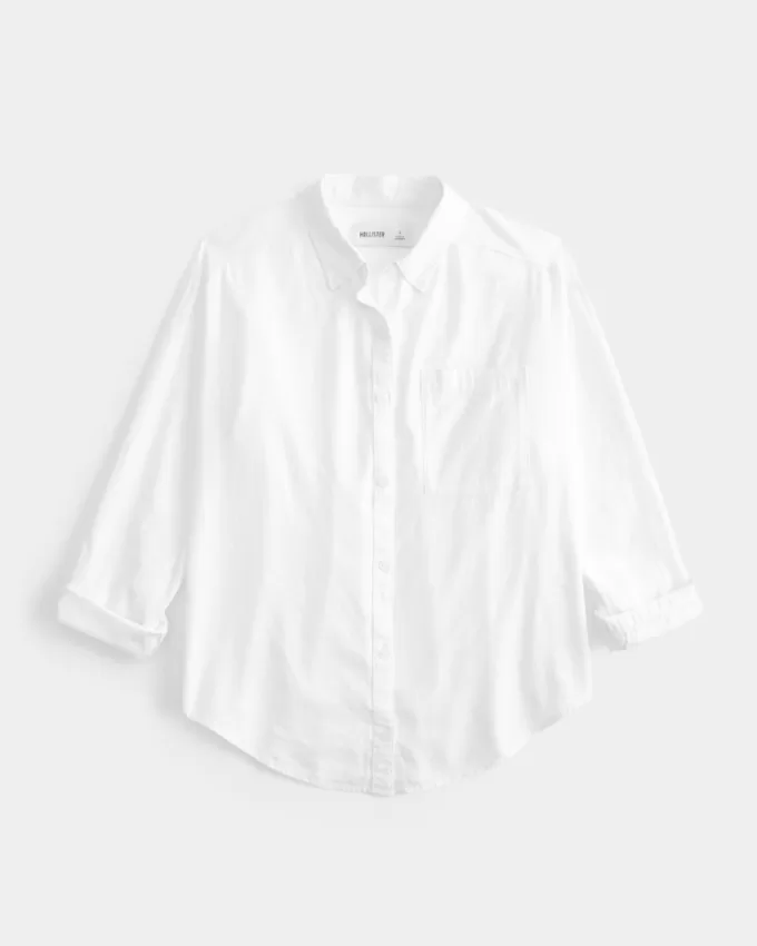 Oversized Linen-Blend Shirt,Oversized Linen-Blend Shirt Oversized Linen-Blend Shirt,Oversized Linen-Blend Shirt