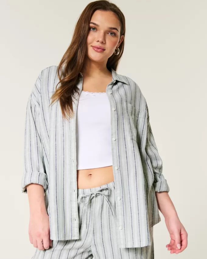 Oversized Linen-Blend Shirt,Oversized Linen-Blend Shirt Oversized Linen-Blend Shirt,Oversized Linen-Blend Shirt