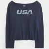 Oversized Long-Sleeve USA Racing Graphic Tee,Oversized Long-Sleeve USA Racing Graphic Tee Oversized Long-Sleeve USA Racing Graphic Tee,Oversized Long-Sleeve USA Racing Graphic Tee