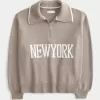 Oversized New York Graphic Half-Zip Sweater,Oversized New York Graphic Half-Zip Sweater Oversized New York Graphic Half-Zip Sweater,Oversized New York Graphic Half-Zip Sweater