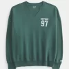 Oversized Notch-Neck Go Team Graphic Sweatshirt,Oversized Notch-Neck Go Team Graphic Sweatshirt