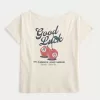 Oversized Off-the-Shoulder Good Luck Graphic Tee,Oversized Off-the-Shoulder Good Luck Graphic Tee Oversized Off-the-Shoulder Good Luck Graphic Tee,Oversized Off-the-Shoulder Good Luck Graphic Tee