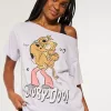 Oversized Off-the-Shoulder Scooby-Doo Graphic Tee,Oversized Off-the-Shoulder Scooby-Doo Graphic Tee Oversized Off-the-Shoulder Scooby-Doo Graphic Tee,Oversized Off-the-Shoulder Scooby-Doo Graphic Tee