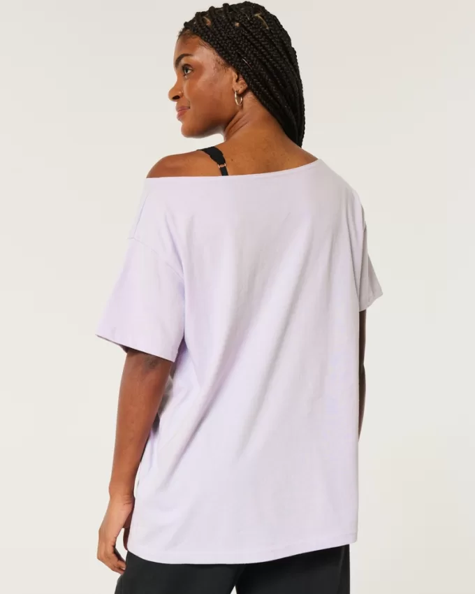 Oversized Off-the-Shoulder Scooby-Doo Graphic Tee,Oversized Off-the-Shoulder Scooby-Doo Graphic Tee Oversized Off-the-Shoulder Scooby-Doo Graphic Tee,Oversized Off-the-Shoulder Scooby-Doo Graphic Tee