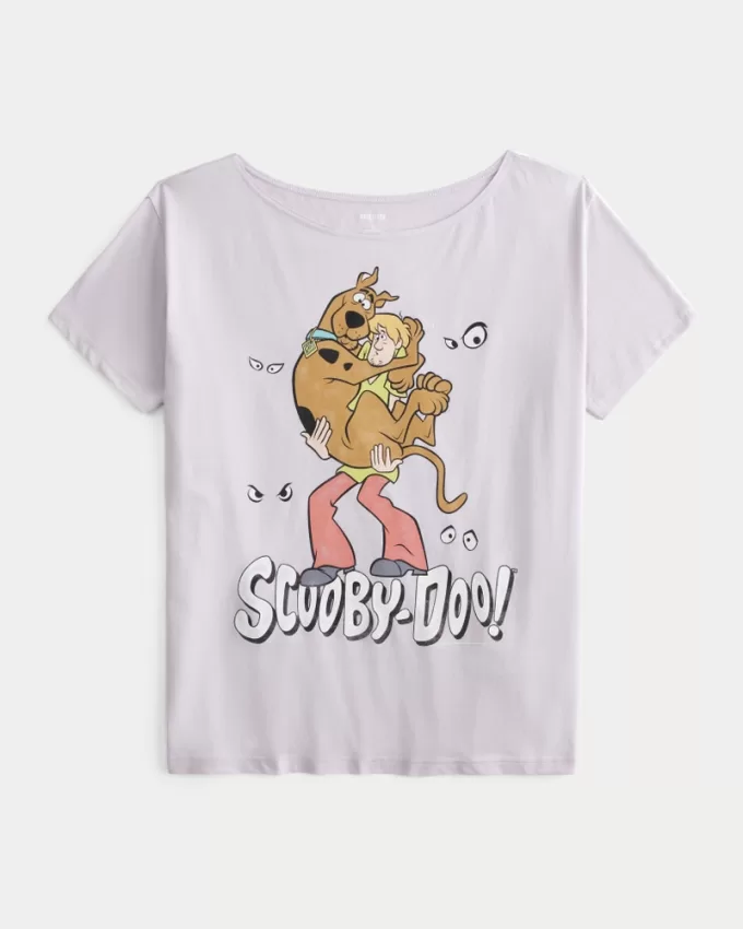 Oversized Off-the-Shoulder Scooby-Doo Graphic Tee,Oversized Off-the-Shoulder Scooby-Doo Graphic Tee Oversized Off-the-Shoulder Scooby-Doo Graphic Tee,Oversized Off-the-Shoulder Scooby-Doo Graphic Tee