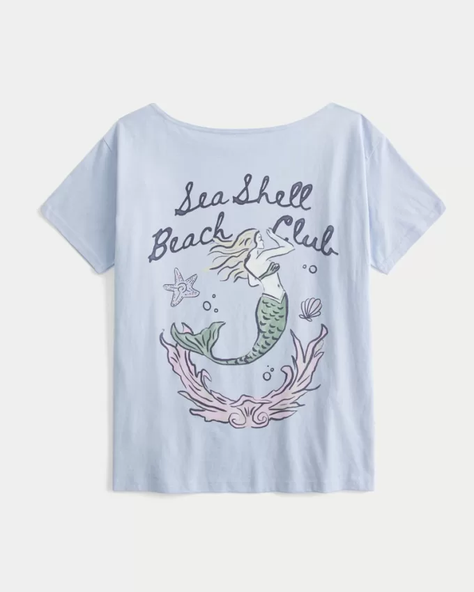 Oversized Off-the-Shoulder Sea Shell Beach Club Graphic Tee,Oversized Off-the-Shoulder Sea Shell Beach Club Graphic Tee Oversized Off-the-Shoulder Sea Shell Beach Club Graphic Tee,Oversized Off-the-Shoulder Sea Shell Beach Club Graphic Tee