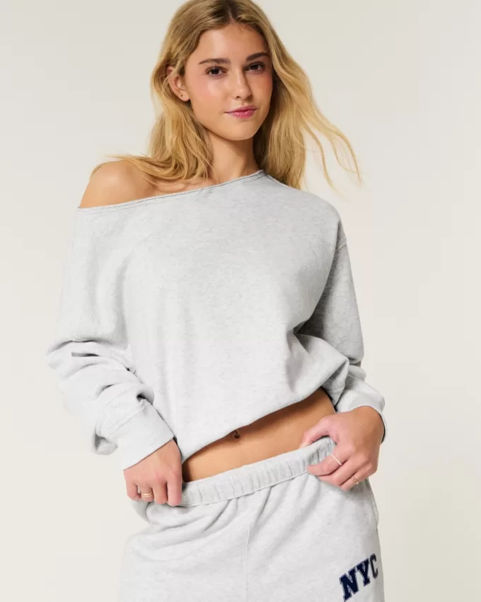 Oversized Off-the-Shoulder Sweatshirt,Oversized Off-the-Shoulder Sweatshirt Oversized Off-the-Shoulder Sweatshirt,Oversized Off-the-Shoulder Sweatshirt