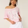Oversized Off-the-Shoulder Varsity Floral Graphic Tee,Oversized Off-the-Shoulder Varsity Floral Graphic Tee Oversized Off-the-Shoulder Varsity Floral Graphic Tee,Oversized Off-the-Shoulder Varsity Floral Graphic Tee