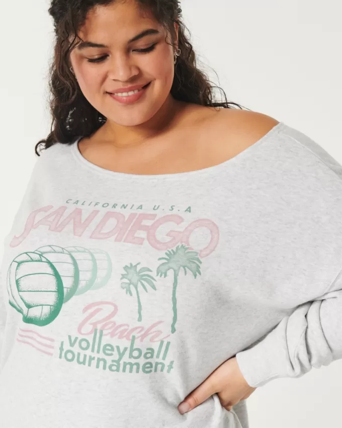 Oversized Off-the-Shoulder Volleyball Graphic Sweatshirt,Oversized Off-the-Shoulder Volleyball Graphic Sweatshirt Oversized Off-the-Shoulder Volleyball Graphic Sweatshirt,Oversized Off-the-Shoulder Volleyball Graphic Sweatshirt