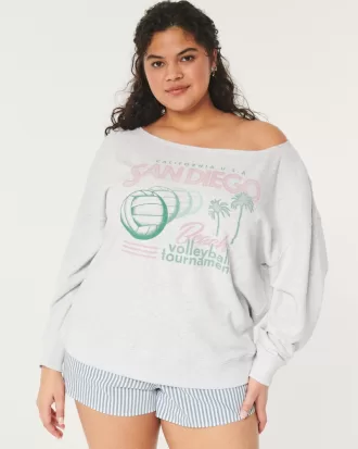 Oversized Off-the-Shoulder Volleyball Graphic Sweatshirt,Oversized Off-the-Shoulder Volleyball Graphic Sweatshirt Oversized Off-the-Shoulder Volleyball Graphic Sweatshirt,Oversized Off-the-Shoulder Volleyball Graphic Sweatshirt