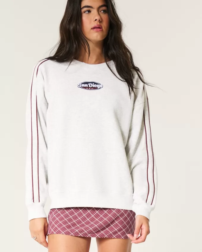 Oversized San Diego Graphic Crew Sweatshirt,Oversized San Diego Graphic Crew Sweatshirt Oversized San Diego Graphic Crew Sweatshirt,Oversized San Diego Graphic Crew Sweatshirt