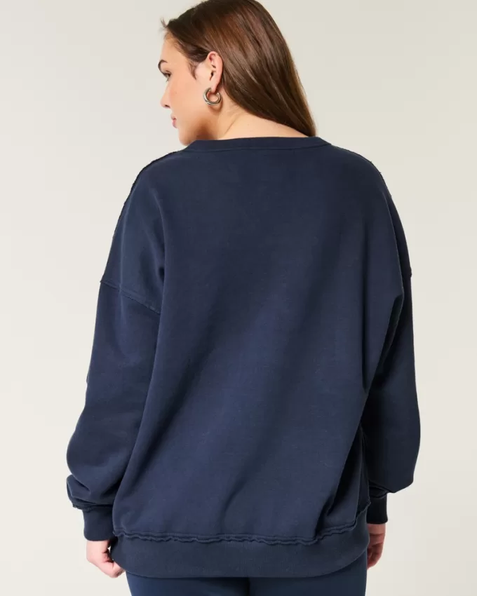 Oversized UCLA Graphic Notch-Neck Sweatshirt,Oversized UCLA Graphic Notch-Neck Sweatshirt Oversized UCLA Graphic Notch-Neck Sweatshirt,Oversized UCLA Graphic Notch-Neck Sweatshirt