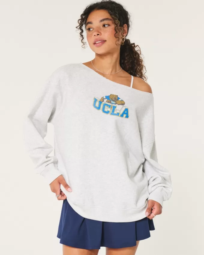 Oversized UCLA Off-the-Shoulder Sweatshirt,Oversized UCLA Off-the-Shoulder Sweatshirt Oversized UCLA Off-the-Shoulder Sweatshirt,Oversized UCLA Off-the-Shoulder Sweatshirt