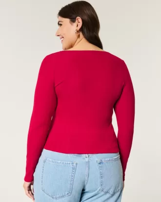 Pointelle Seamless Fabric Scoop Top,Pointelle Seamless Fabric Scoop Top