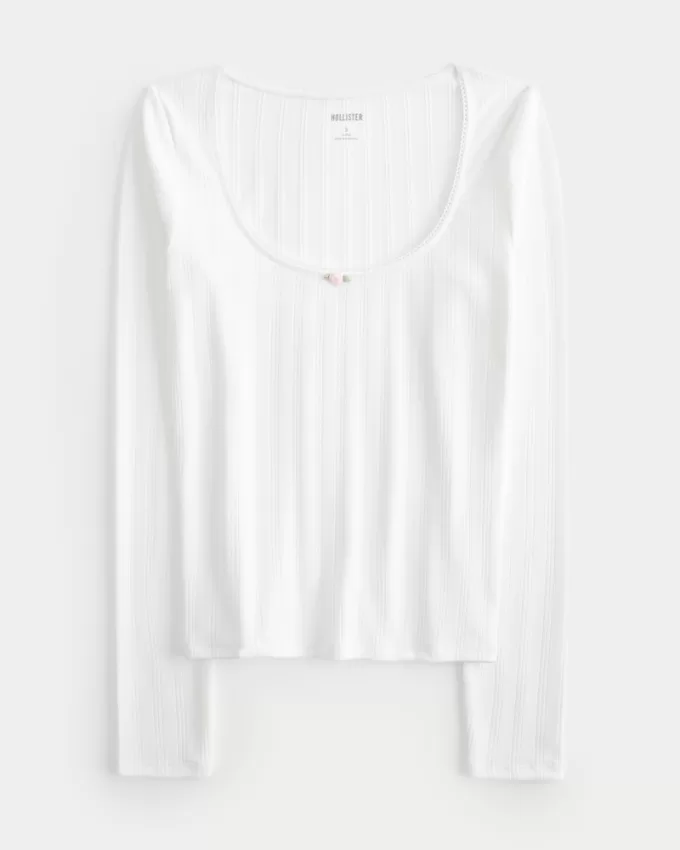 Pointelle Seamless Fabric Scoop Top,Pointelle Seamless Fabric Scoop Top Pointelle Seamless Fabric Scoop Top,Pointelle Seamless Fabric Scoop Top