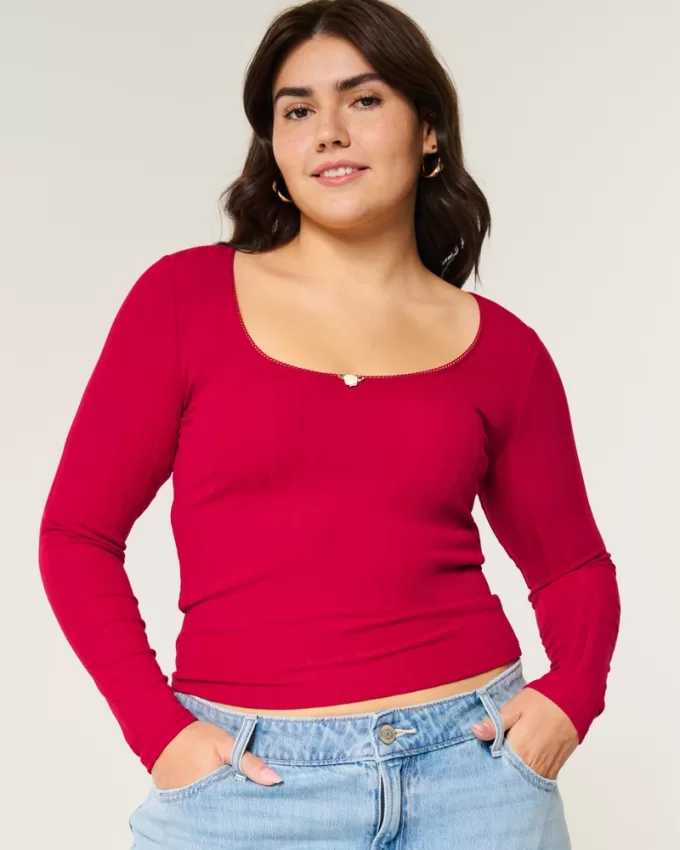 Pointelle Seamless Fabric Scoop Top,Pointelle Seamless Fabric Scoop Top Pointelle Seamless Fabric Scoop Top,Pointelle Seamless Fabric Scoop Top