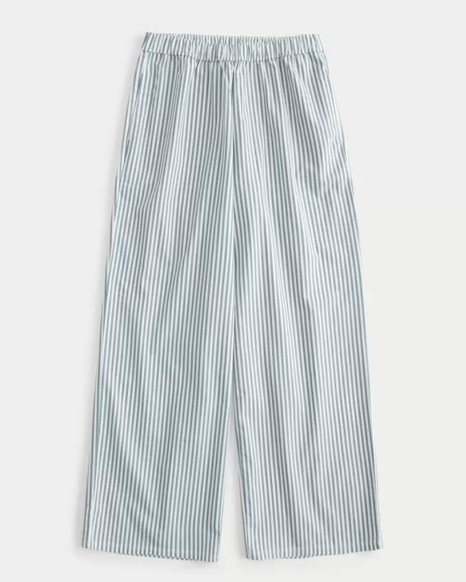 Poplin Wide-Leg Sleep Pants,Poplin Wide-Leg Sleep Pants Poplin Wide-Leg Sleep Pants,Poplin Wide-Leg Sleep Pants