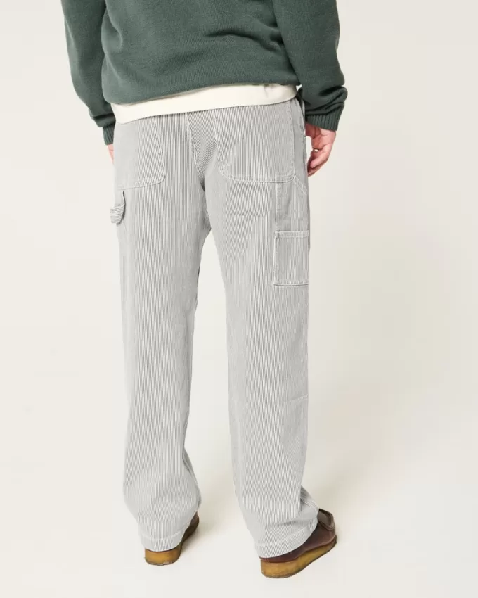 Railroad Stripe Baggy Painter Jeans,Railroad Stripe Baggy Painter Jeans