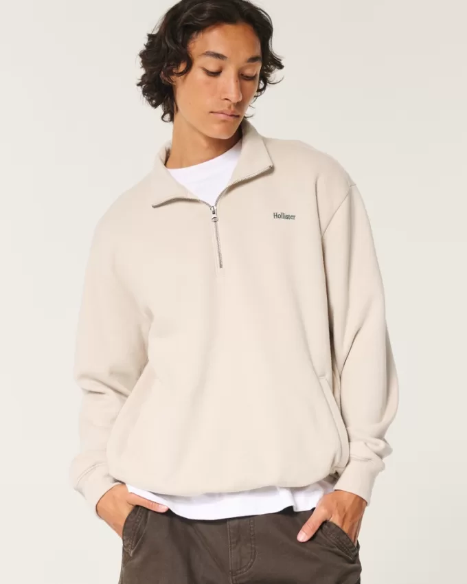 Relaxed Half-Zip Logo Sweatshirt,Relaxed Half-Zip Logo Sweatshirt Relaxed Half-Zip Logo Sweatshirt,Relaxed Half-Zip Logo Sweatshirt
