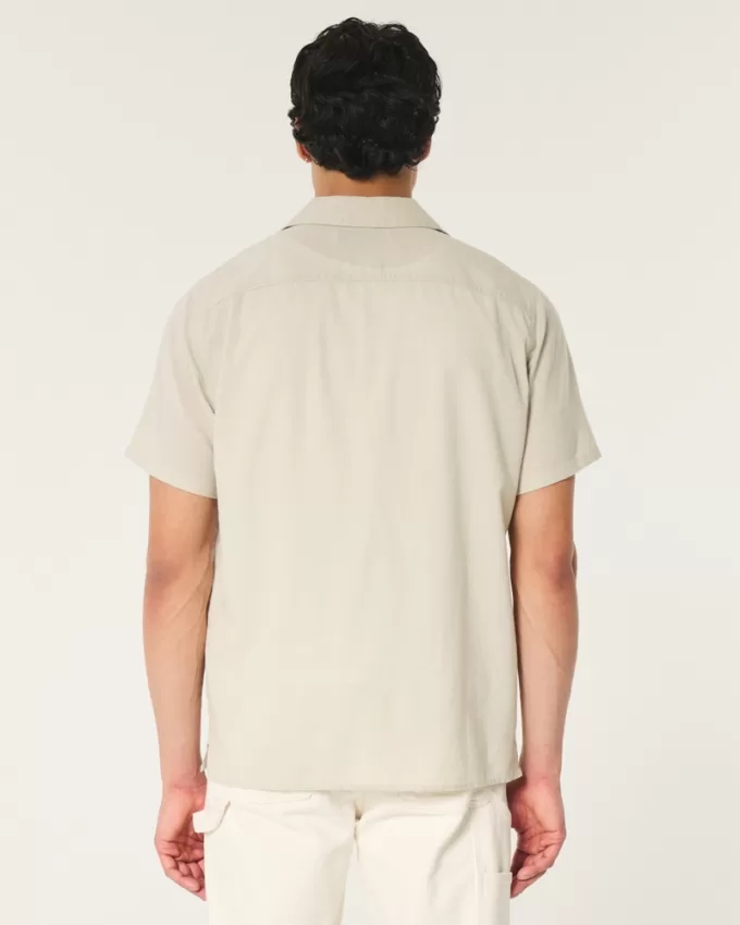 Relaxed Short-Sleeve Embroidered Pattern Shirt,Relaxed Short-Sleeve Embroidered Pattern Shirt Relaxed Short-Sleeve Embroidered Pattern Shirt,Relaxed Short-Sleeve Embroidered Pattern Shirt