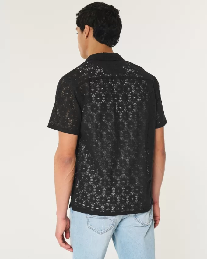 Relaxed Short-Sleeve Lace Shirt,Relaxed Short-Sleeve Lace Shirt Relaxed Short-Sleeve Lace Shirt,Relaxed Short-Sleeve Lace Shirt
