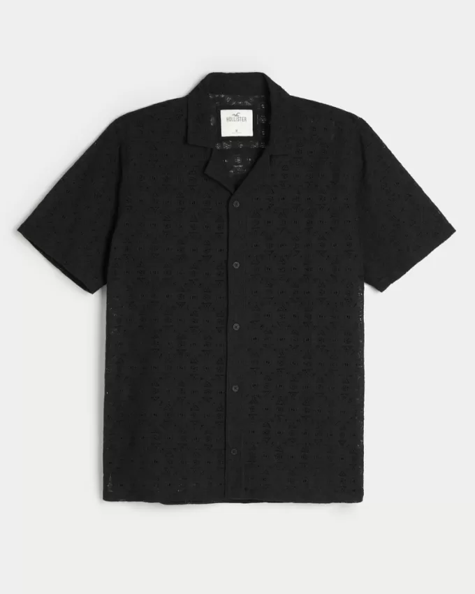 Relaxed Short-Sleeve Lace Shirt,Relaxed Short-Sleeve Lace Shirt Relaxed Short-Sleeve Lace Shirt,Relaxed Short-Sleeve Lace Shirt