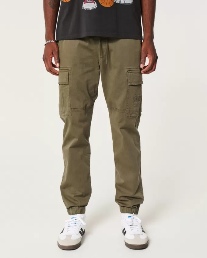 Relaxed Twill Cargo Joggers,Relaxed Twill Cargo Joggers